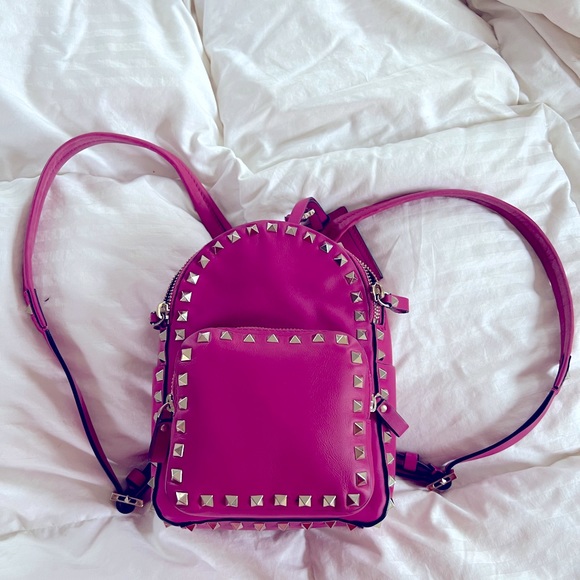 Valentino Mini Rockstud Pink Backpack - Picture 4 of 11